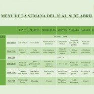 Menú del 20 al 26 de Abril